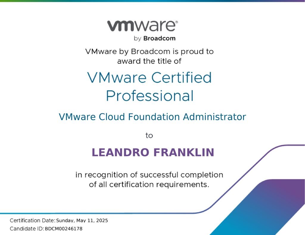 Exame VMware VCP-VCF Administrator